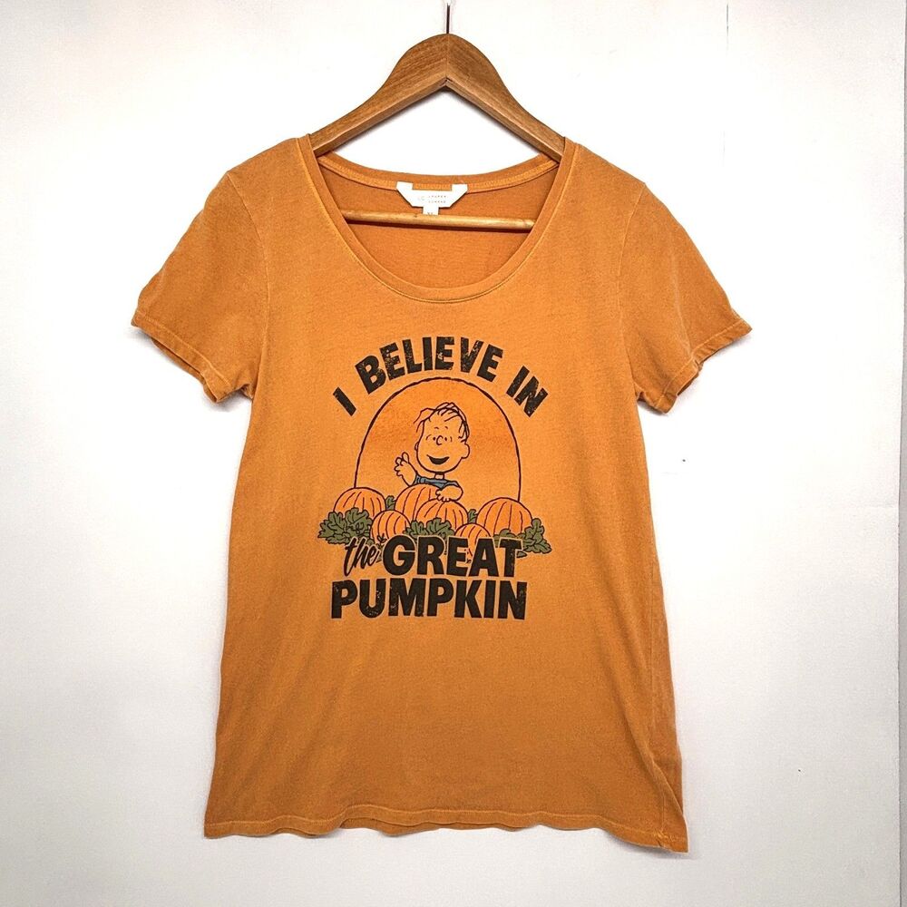 Lauren Conrad Peanuts Linus I Believe in the Great Pumpkin T-Shirt Womens XS New